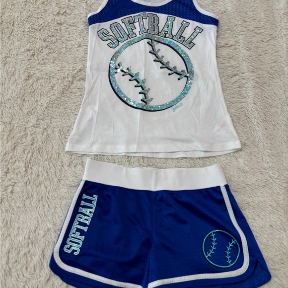 Justice Girls size 10 Softball tank top and softball mesh shorts set - Picture 12 of 15